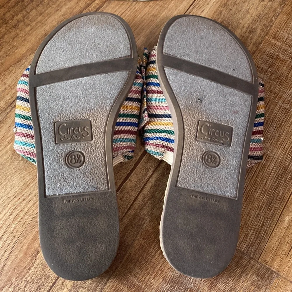 Sam Edelman circus burlap striped Sandal slides size 8.5